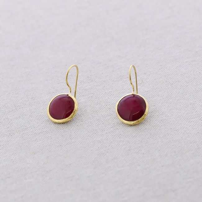 PENDIENTES BRONCE COLGANTE REDONDO