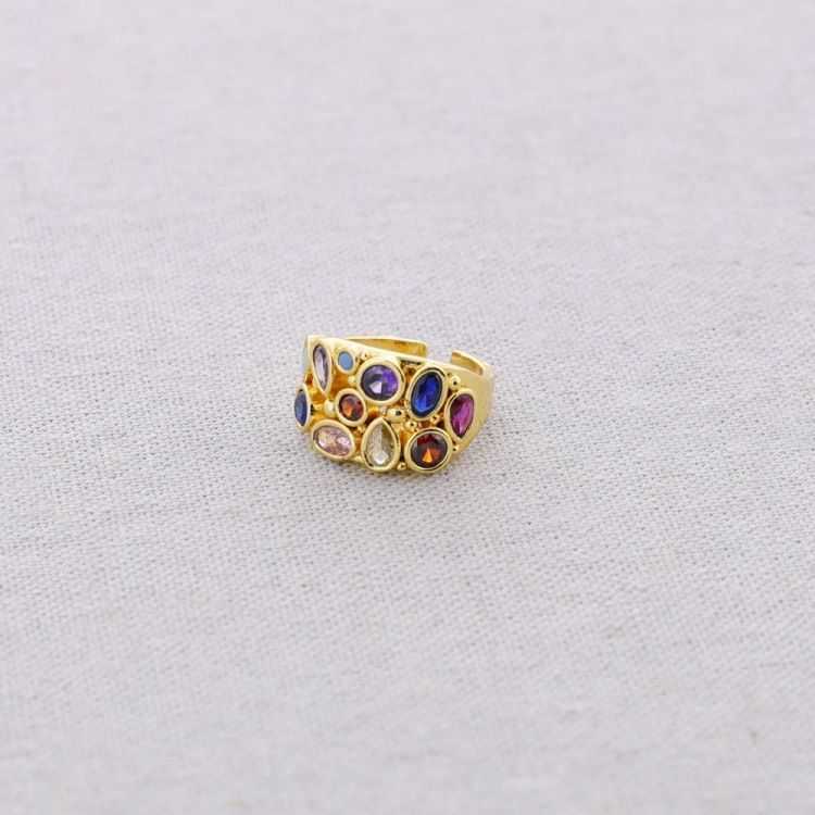 ANILLO BRONCE TRES CIRCONITAS GOTAS