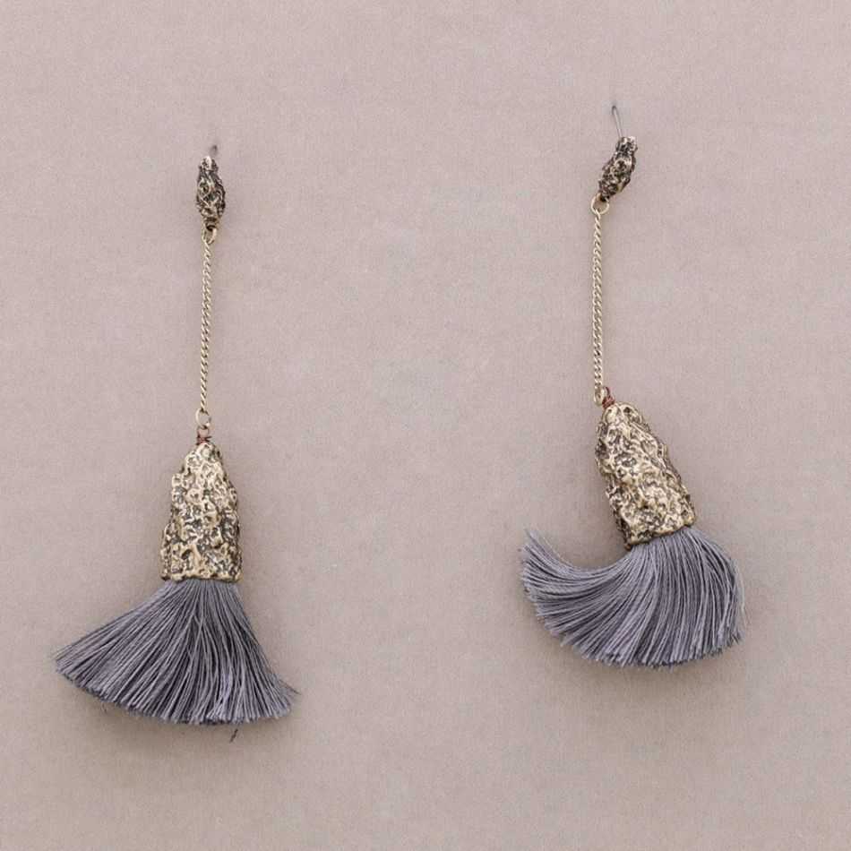 FRINGE HANGING CHAIN EARRINGS