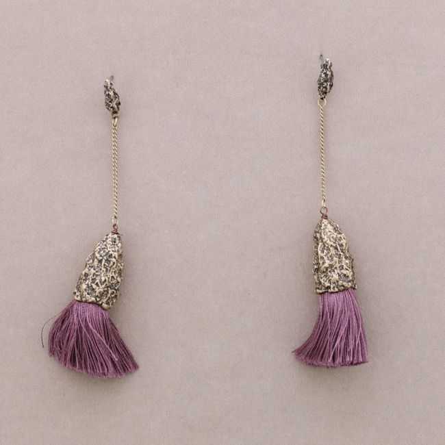 FRINGE HANGING CHAIN EARRINGS