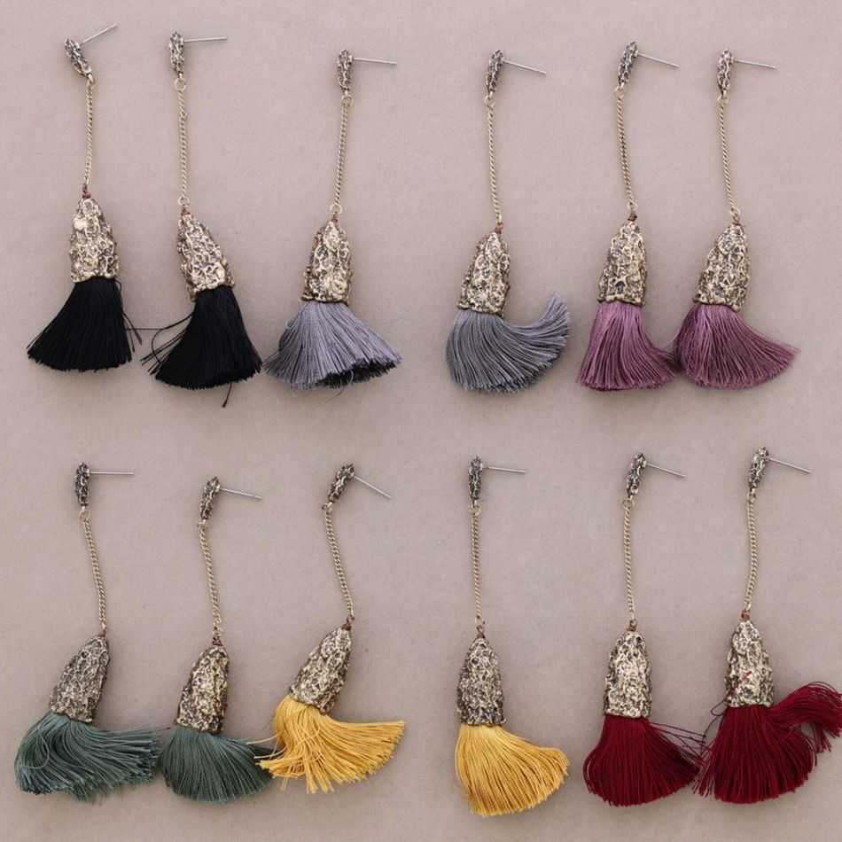 FRINGE HANGING CHAIN EARRINGS