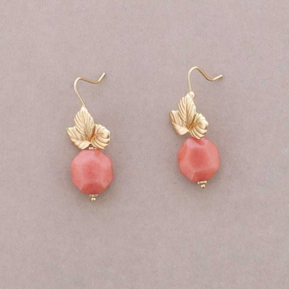 PENDIENTES HOJA METAL PIEDRA