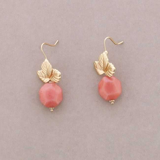 PENDIENTES HOJA METAL PIEDRA