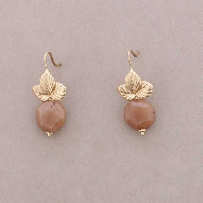 PENDIENTES HOJA METAL PIEDRA