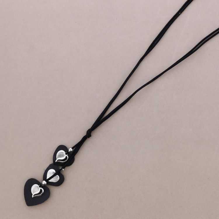 COLLAR LARGO COLG.METAL CUERO