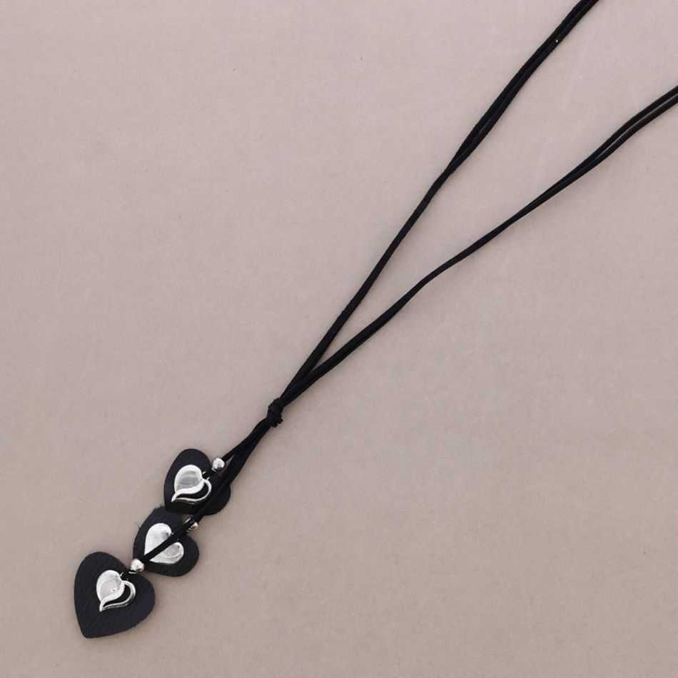 COLLAR LARGO COLG.METAL CUERO