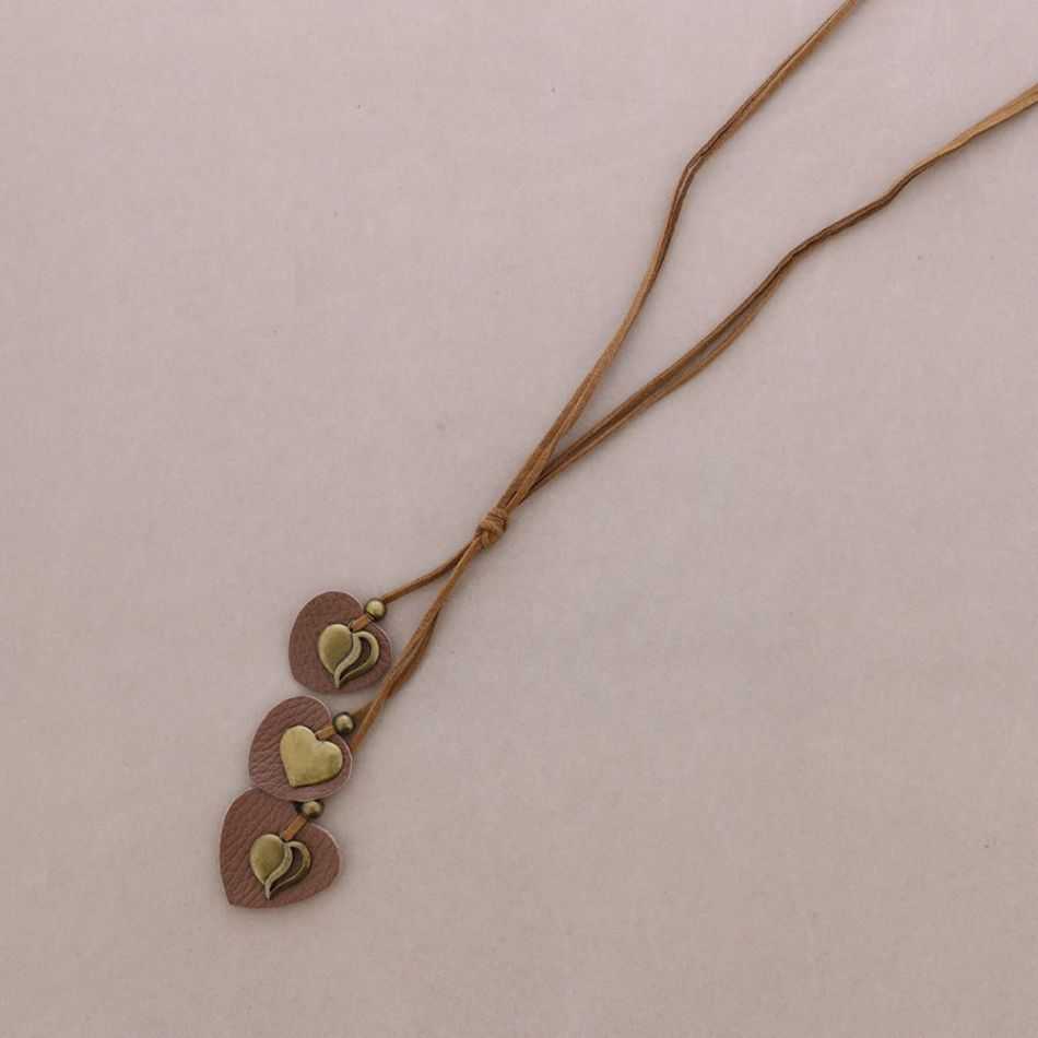 COLLAR LARGO COLG.METAL CUERO