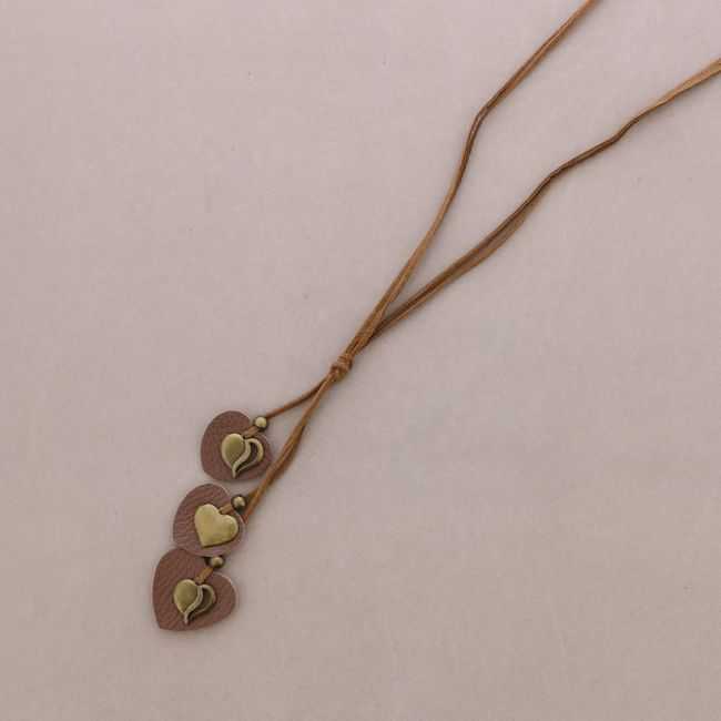 COLLAR LARGO COLG.METAL CUERO