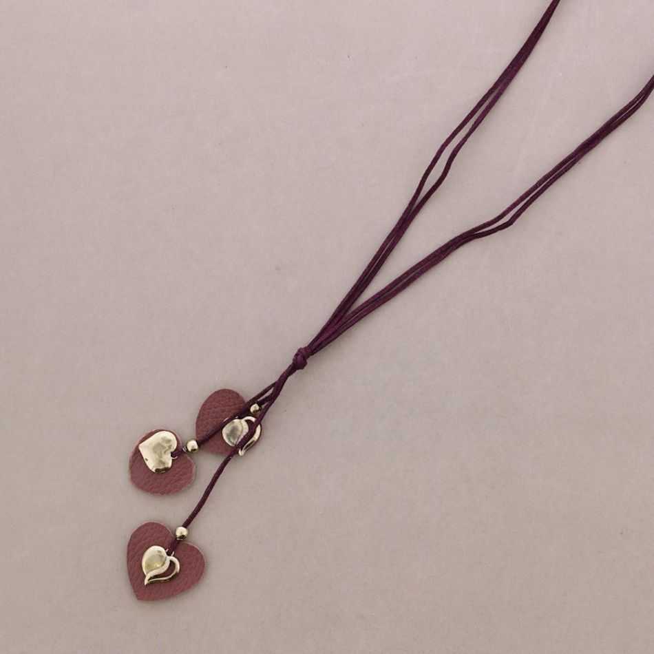 COLLAR LARGO COLG.METAL CUERO