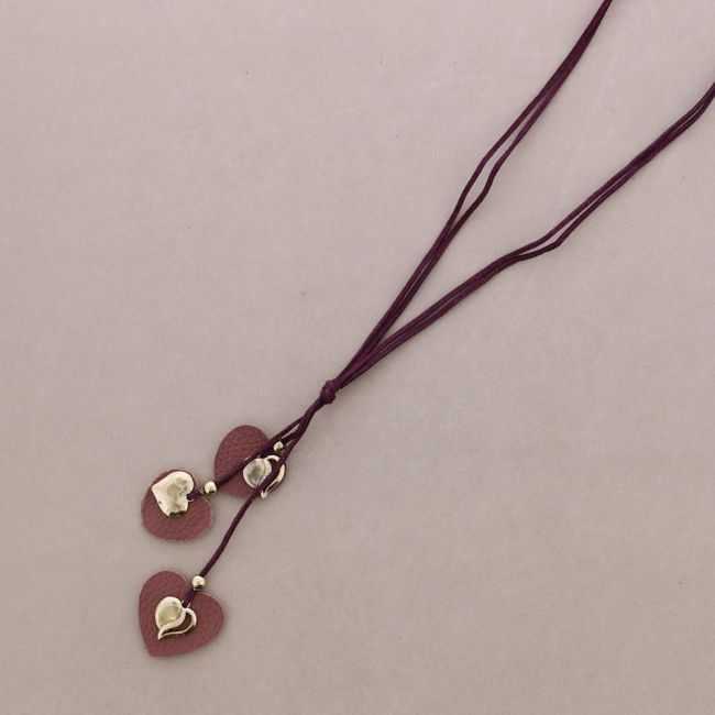 COLLAR LARGO COLG.METAL CUERO