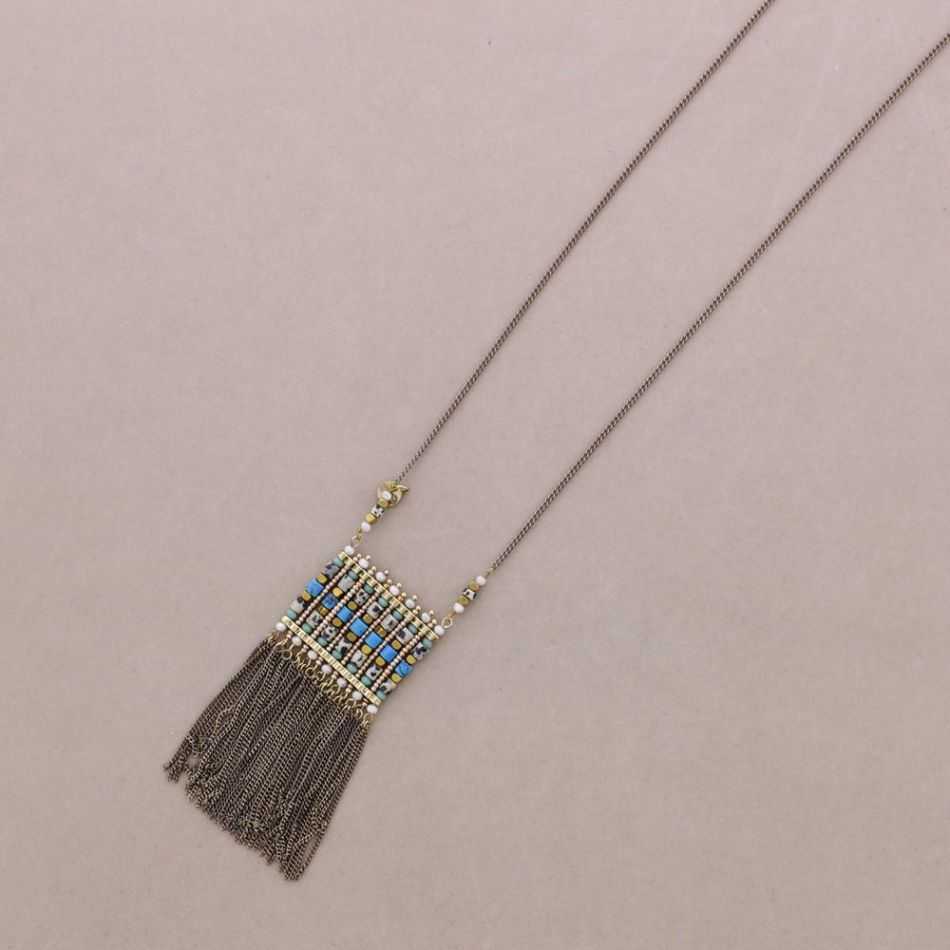 COLLAR LARGO COLG. CUENTAS FLECOS