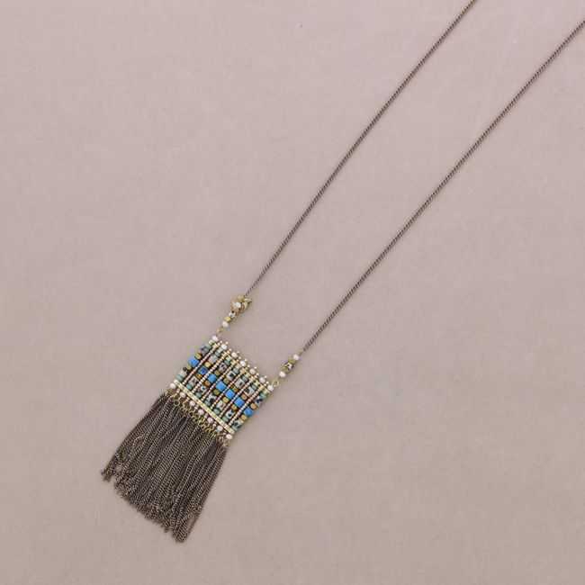 COLLAR LARGO COLG. CUENTAS FLECOS