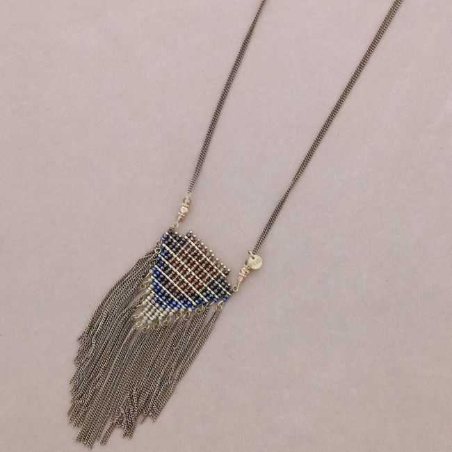 COLLAR LARGO COLG. CUENTAS FLECOS