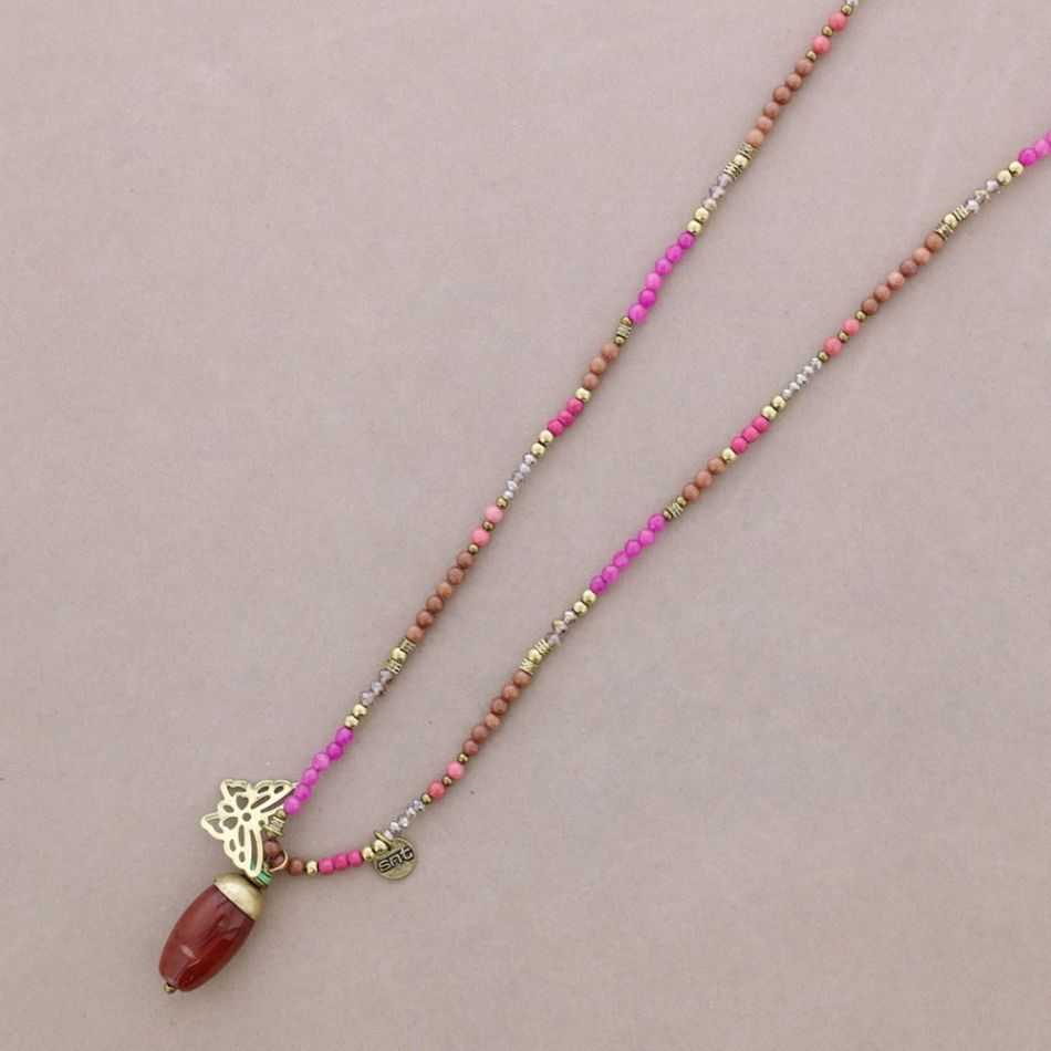 LONG STONE PENDANT NECKLACE