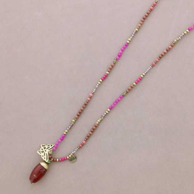 LONG STONE PENDANT NECKLACE