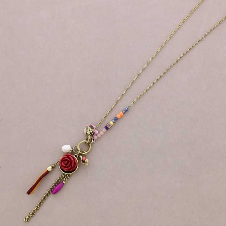 COLLAR LARGO COLGANTE FLOR