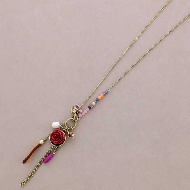 COLLAR LARGO COLGANTE FLOR
