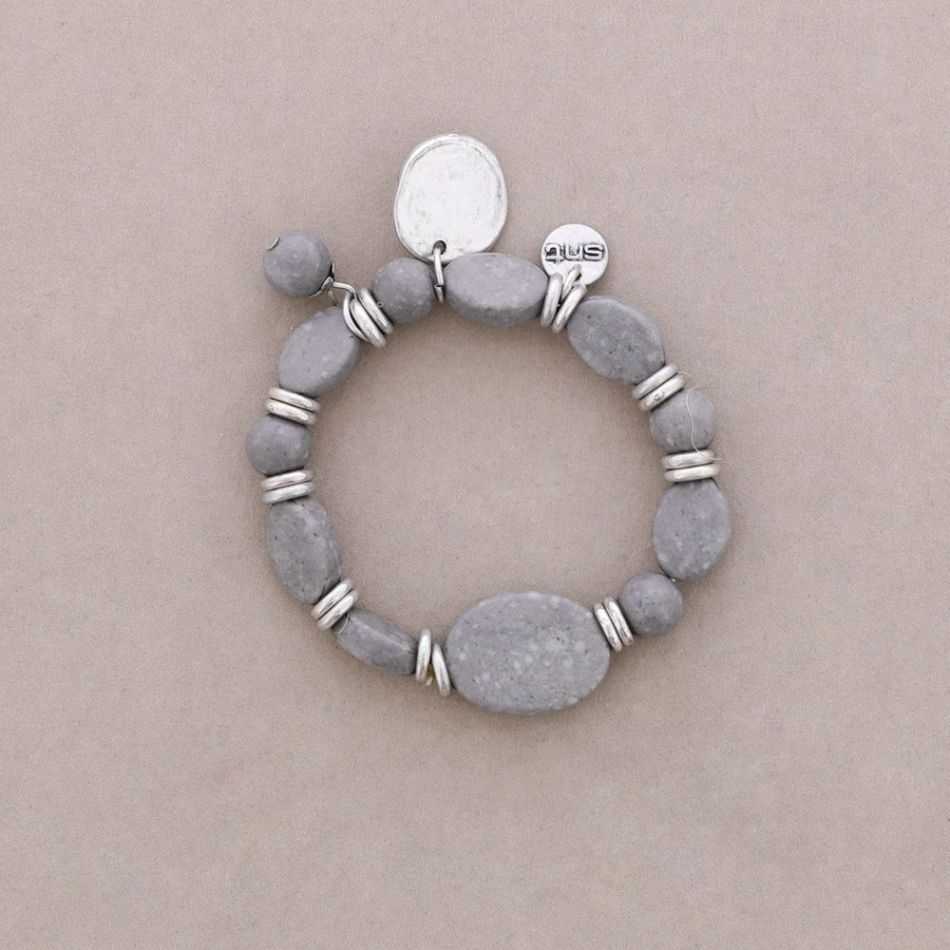 PULSERA CUENTAS METAL PIEDRAS