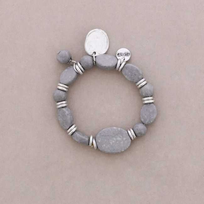 PULSERA CUENTAS METAL PIEDRAS