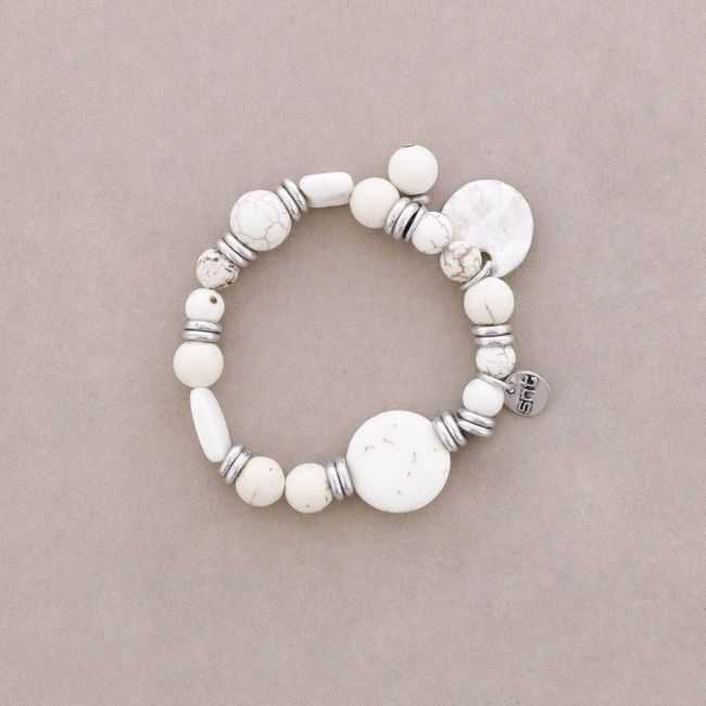 PULSERA CUENTAS METAL PIEDRAS