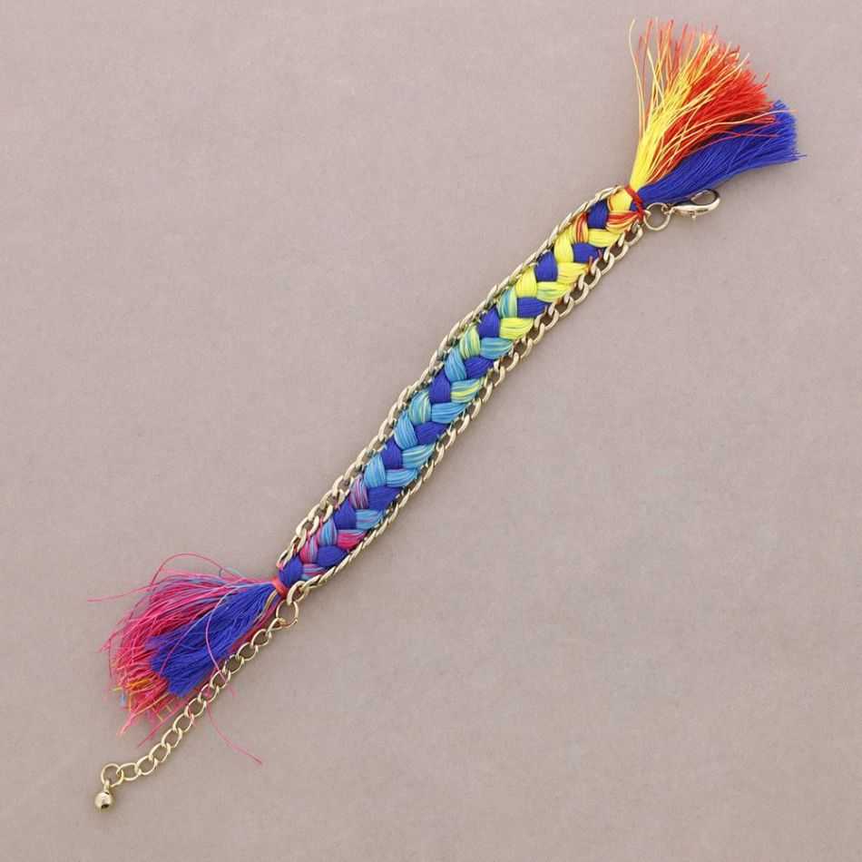 BRACELET WITH BRAIDED THREAD CHAIN
