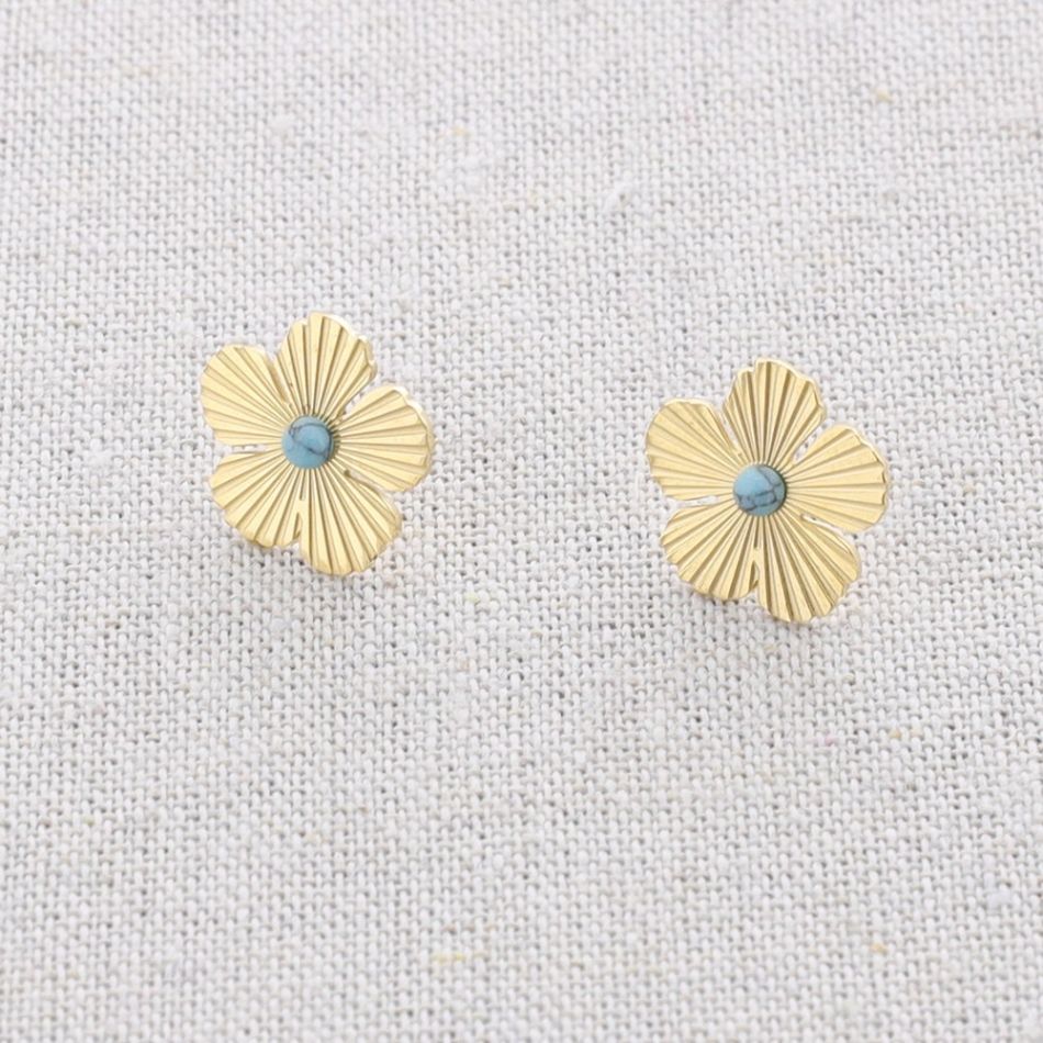 STAINLESS STEEL FLOWER EARRINGS
