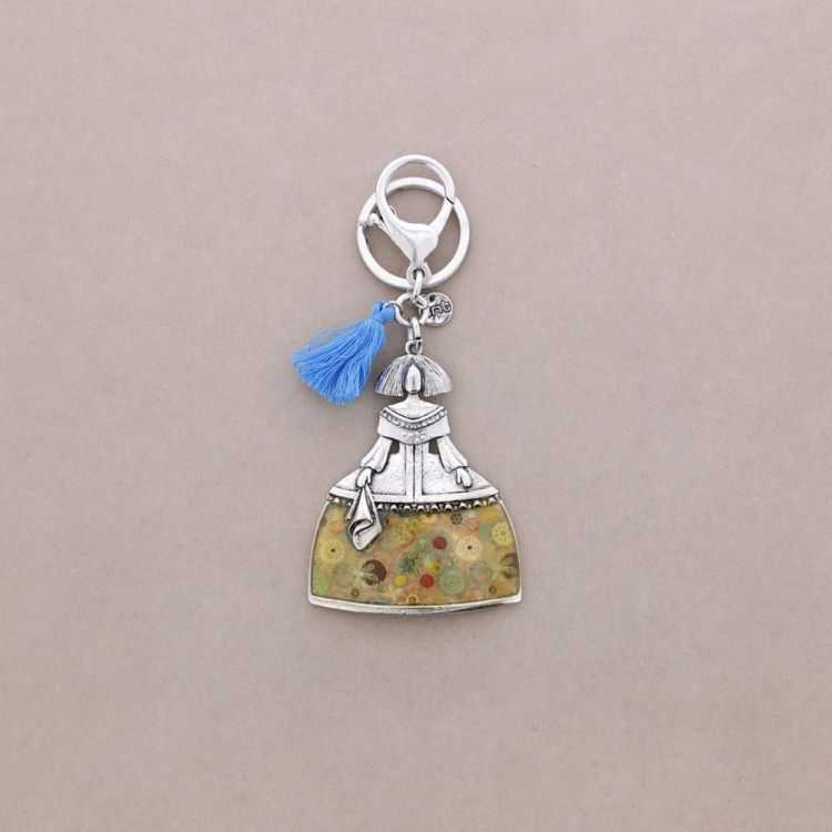 Metal and enamel hanging keychain