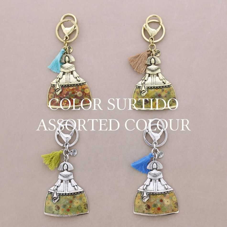 Metal and enamel hanging keychain