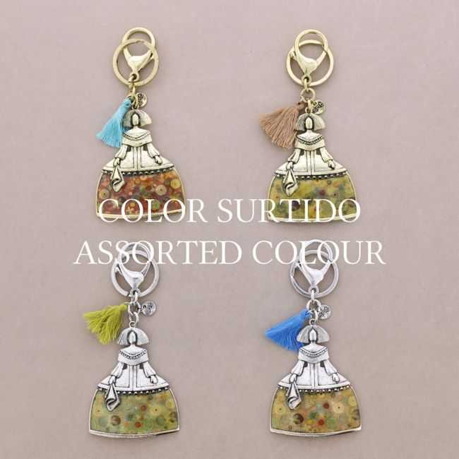 Metal and enamel hanging keychain