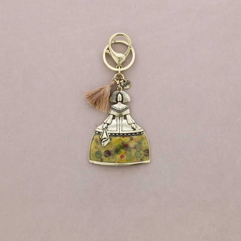Metal and enamel hanging keychain