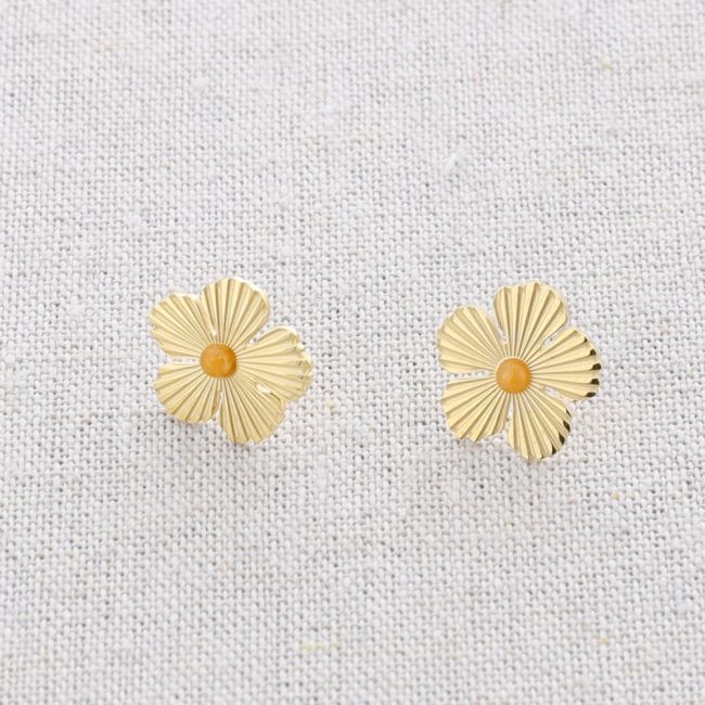 STAINLESS STEEL FLOWER EARRINGS