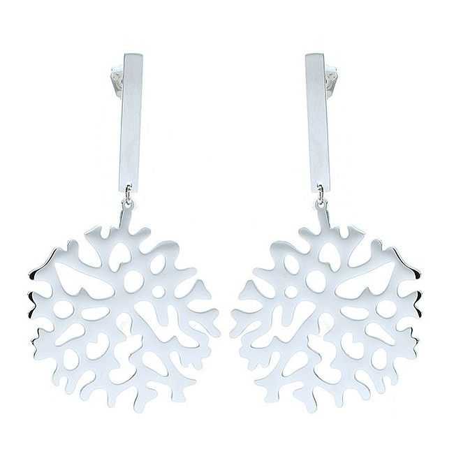 LEAF PENDANT EARRINGS STEEL