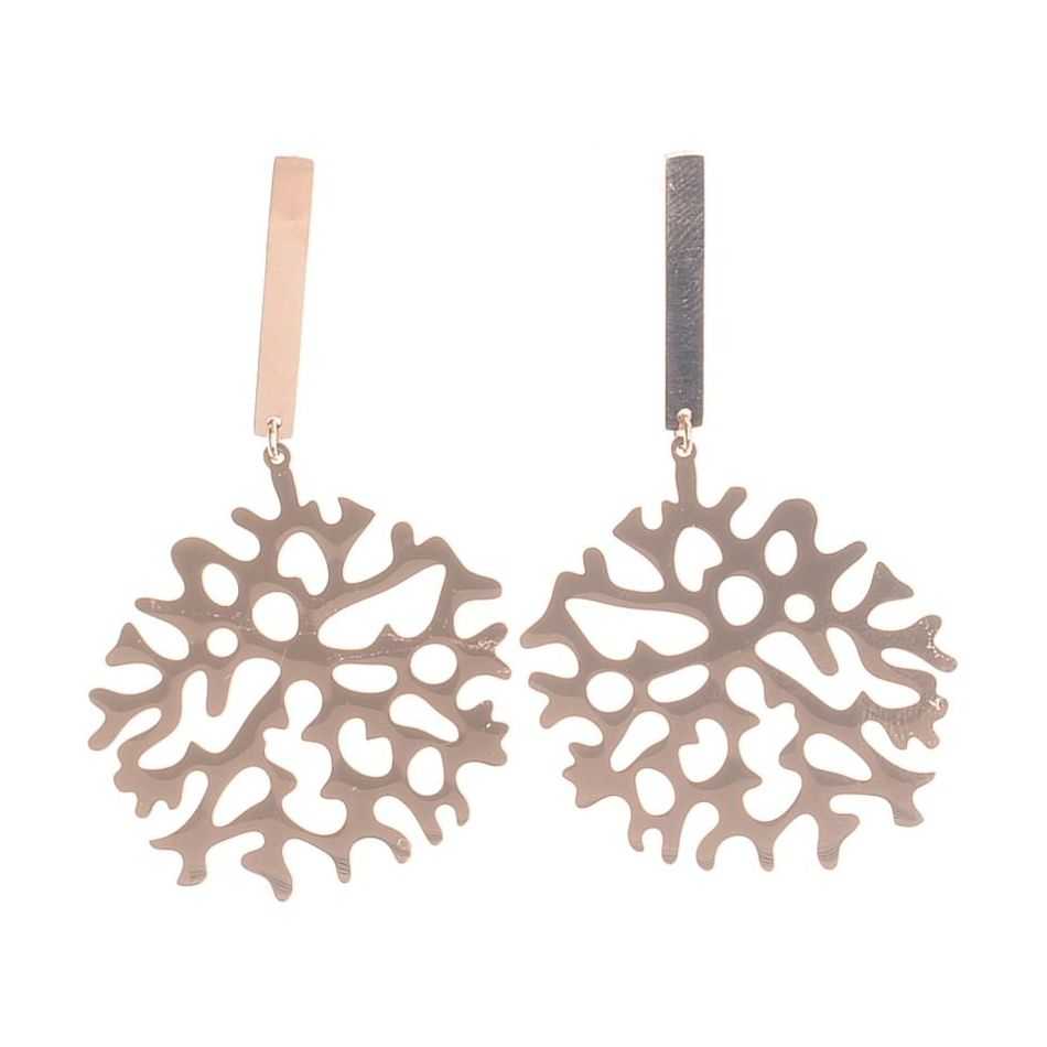 LEAF PENDANT EARRINGS STEEL