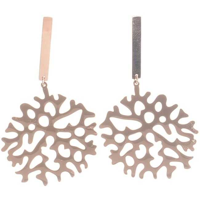 LEAF PENDANT EARRINGS STEEL