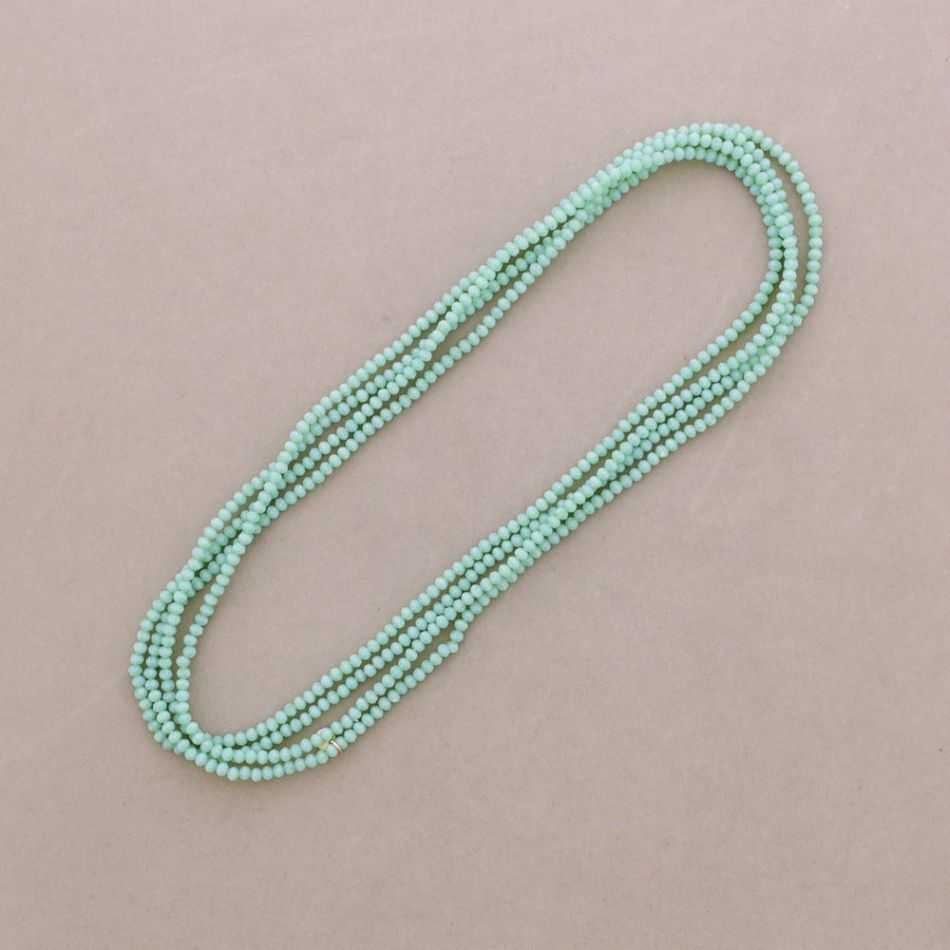 2-PIECE ELASTIC SET NECKLACE BRACELET WITH FACETED CRYSTALS