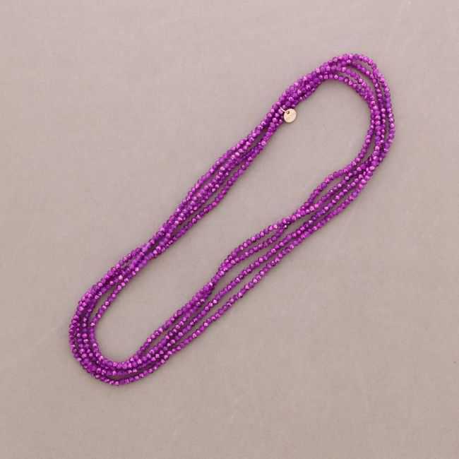 2-PIECE ELASTIC SET NECKLACE BRACELET WITH FACETED CRYSTALS