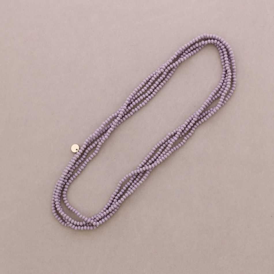 2-PIECE ELASTIC SET NECKLACE BRACELET WITH FACETED CRYSTALS