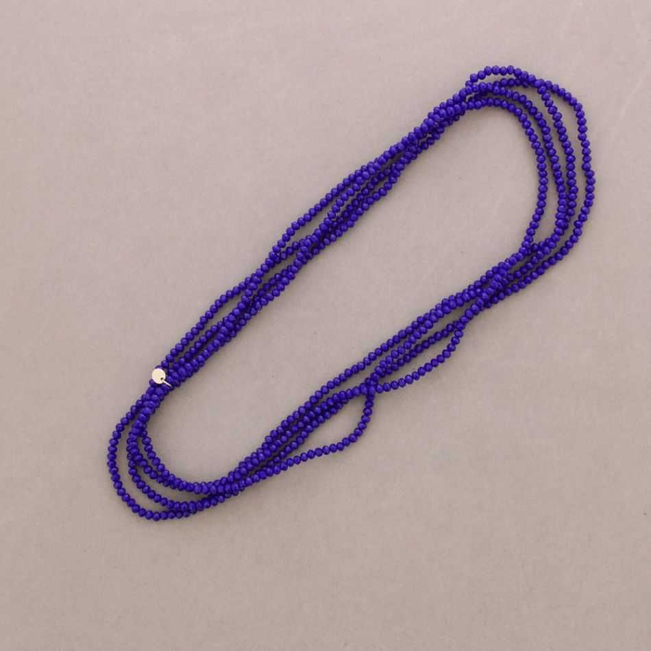 2-PIECE ELASTIC SET NECKLACE BRACELET WITH FACETED CRYSTALS