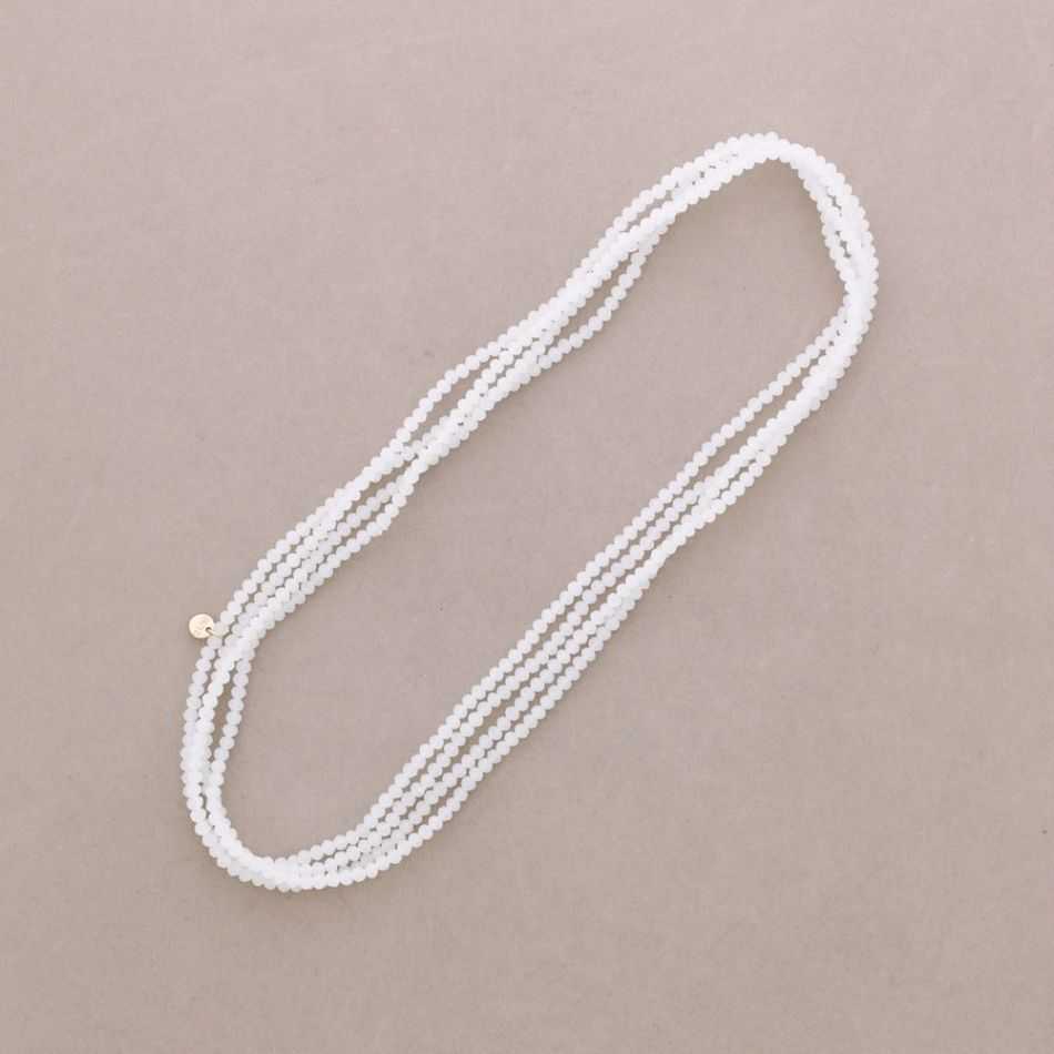 2-PIECE ELASTIC SET NECKLACE BRACELET WITH FACETED CRYSTALS