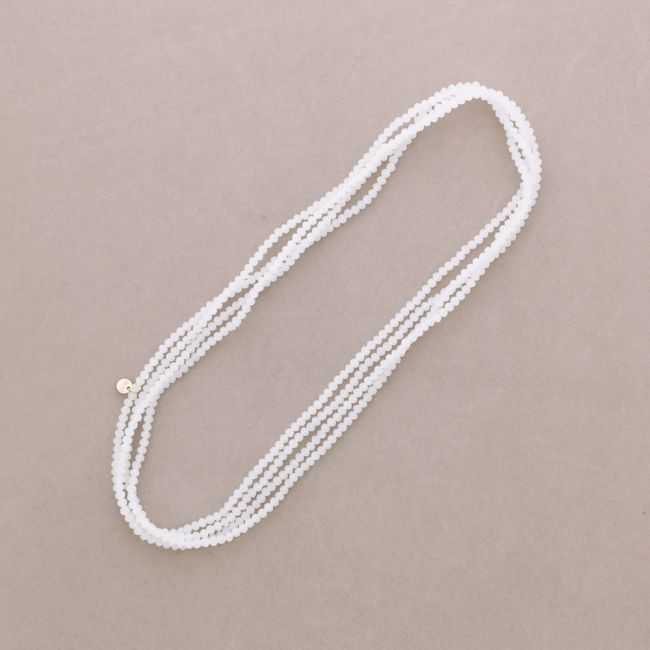 2-PIECE ELASTIC SET NECKLACE BRACELET WITH FACETED CRYSTALS