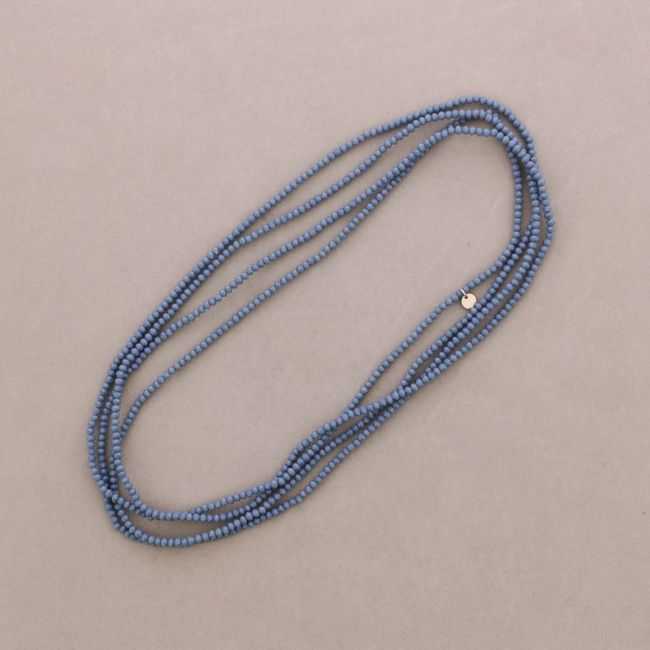 2-PIECE ELASTIC SET NECKLACE BRACELET WITH FACETED CRYSTALS
