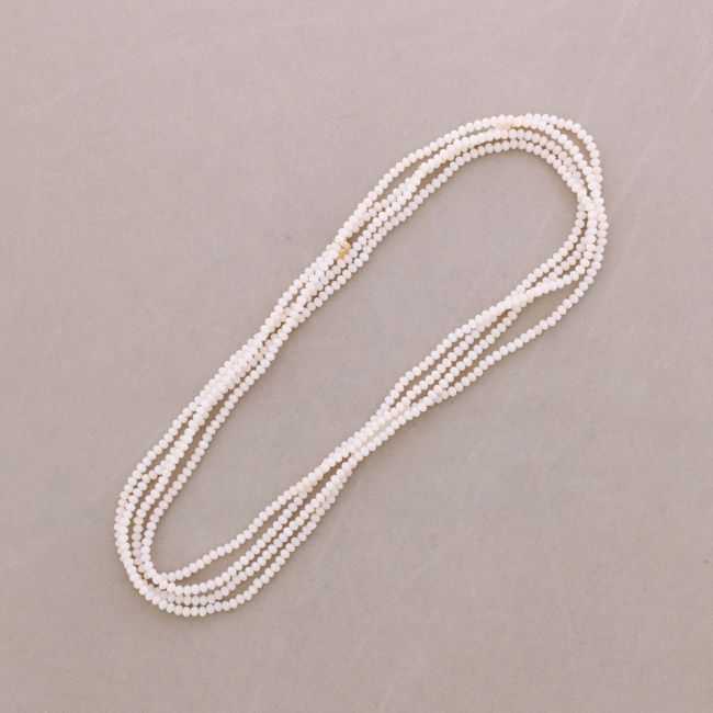 2-PIECE ELASTIC SET NECKLACE BRACELET WITH FACETED CRYSTALS