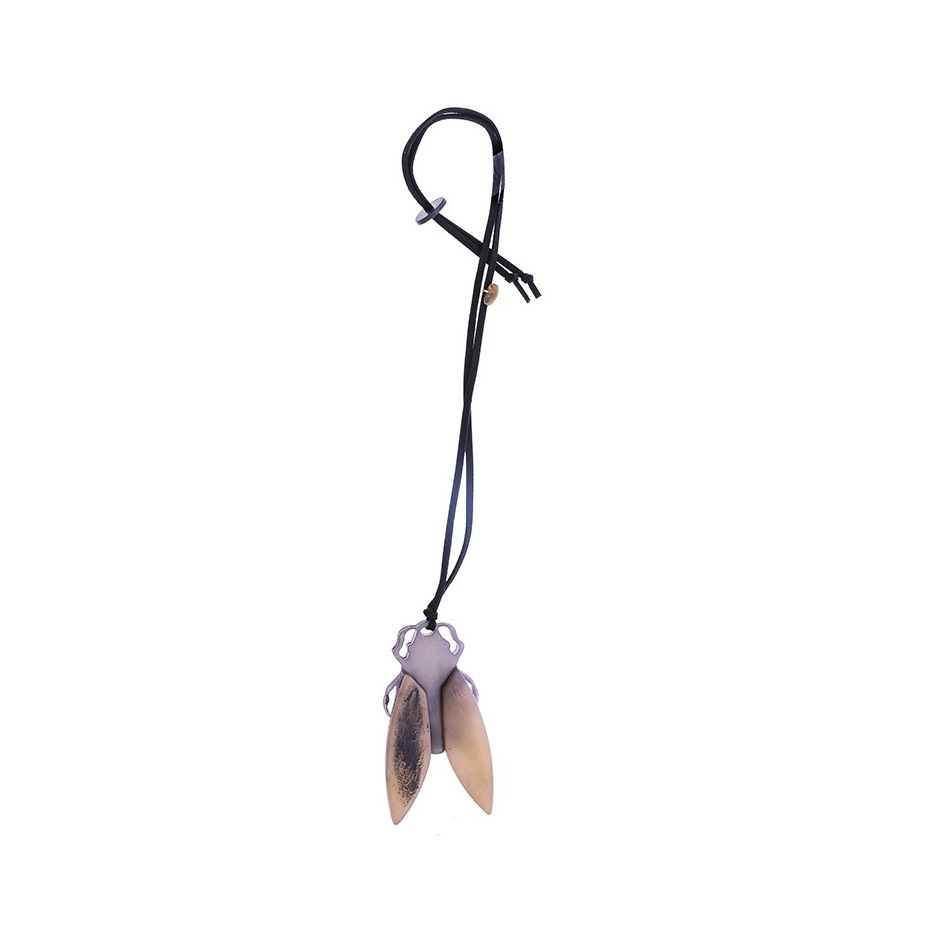 RESIN INSECT PENDANT LONG NECKLACE