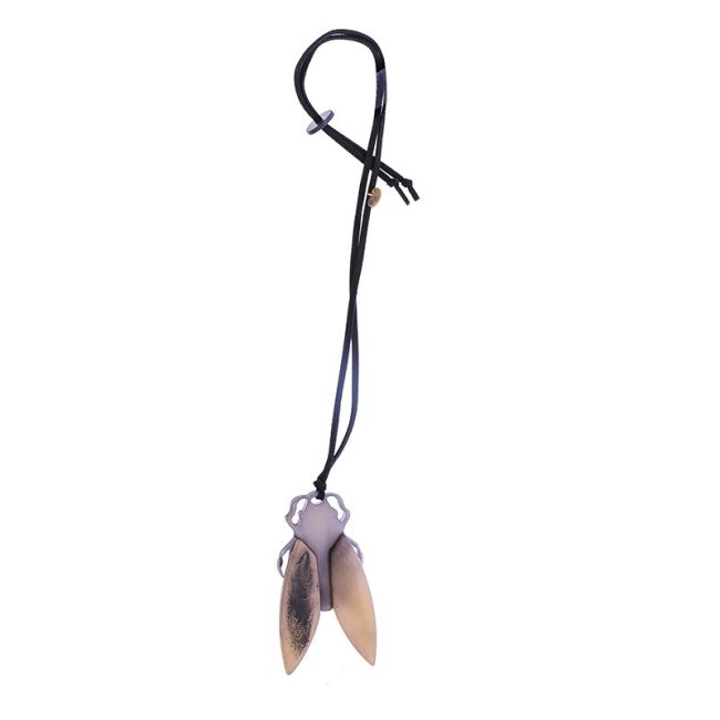 RESIN INSECT PENDANT LONG NECKLACE