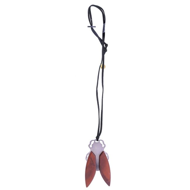 COLLAR LARGO COLGANTE INSECTO RESINA