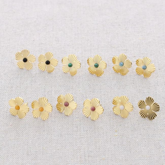 STAINLESS STEEL FLOWER EARRINGS