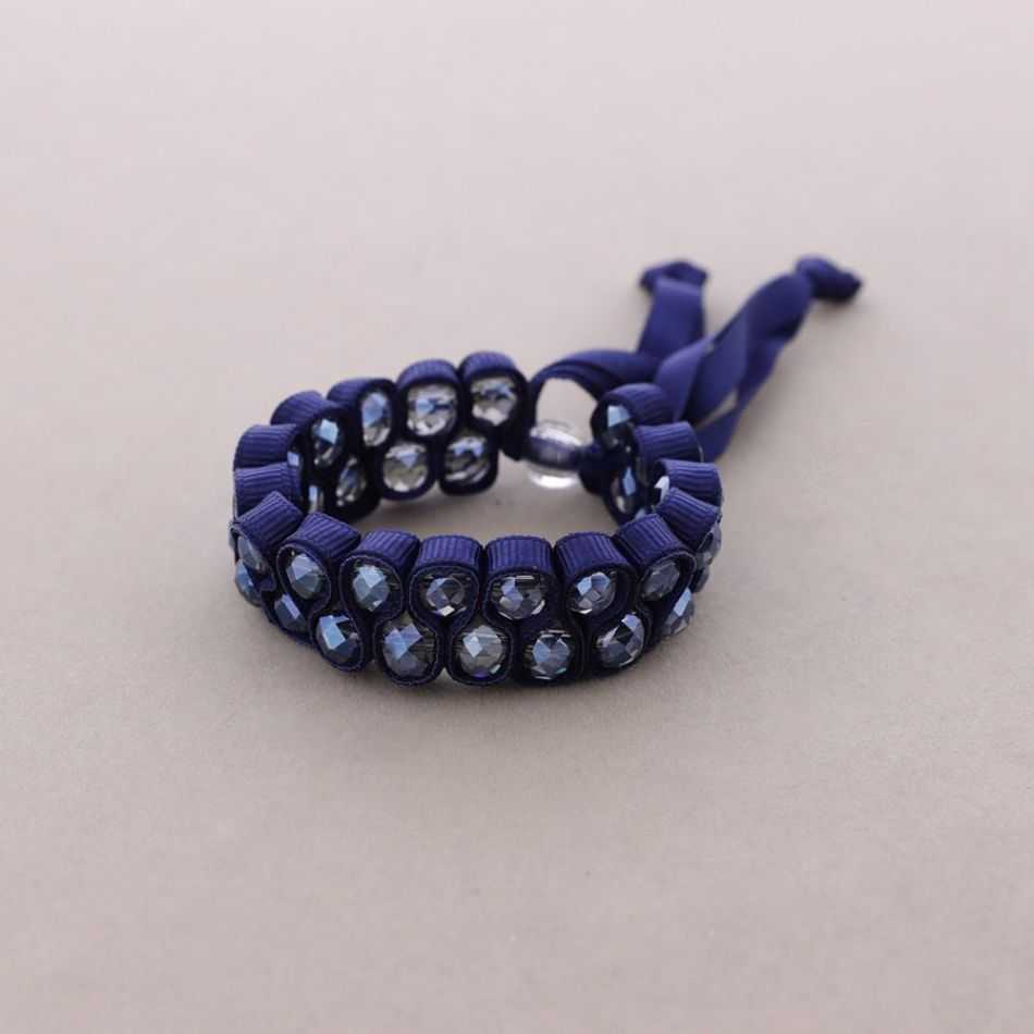PULSERA LAZO CUENTAS FACETADAS