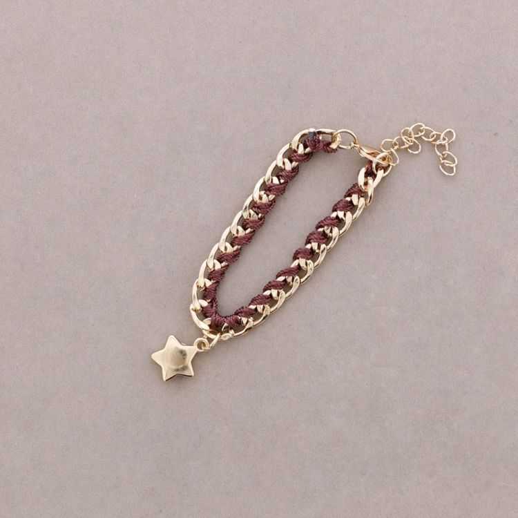 PULSERA CADENA ANUDADA COLG. METAL