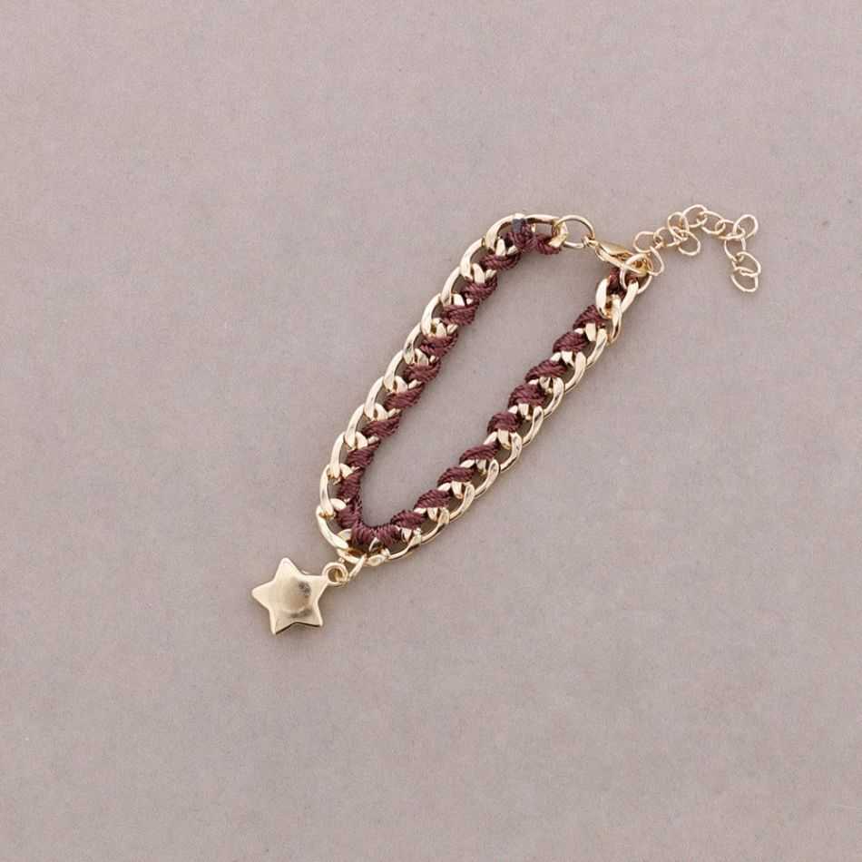 PULSERA CADENA ANUDADA COLG. METAL