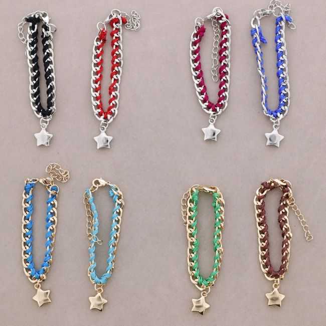 HANGING KNOTTED CHAIN BRACELET METAL